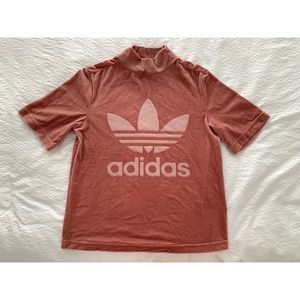 Adidas Originals velvet high neck t-shirt,Size XS